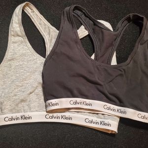 Calvin Kline cotton grey and black sports bras